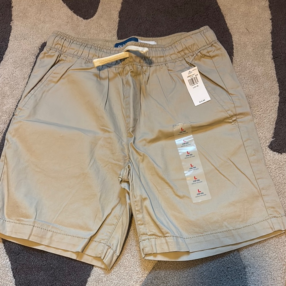Old Navy Tan Cargo Shorts Elastic Waistband Casual
